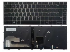 Tipkovnica osvetljena za prenosnik HP ZBook 14u G5 G6 Elitebook 745 G5 G6 840 G5 G6, 846 G5 G6 / L15540-BA1 / UK priložene nalepke Š Đ Ž Ć Č